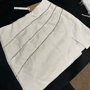 White bodycon skirt with rhinestones. Never worn!